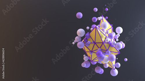 3D abstract form background with bubbles (ID: 628806634)