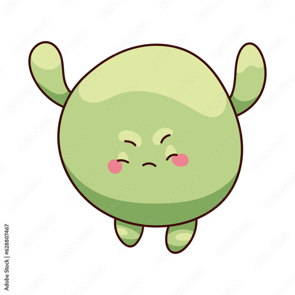 Fototapeta premium Cute Monster Ball Character Sticker