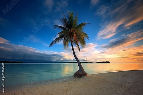 Palm Tree Against an Oceanscape Background