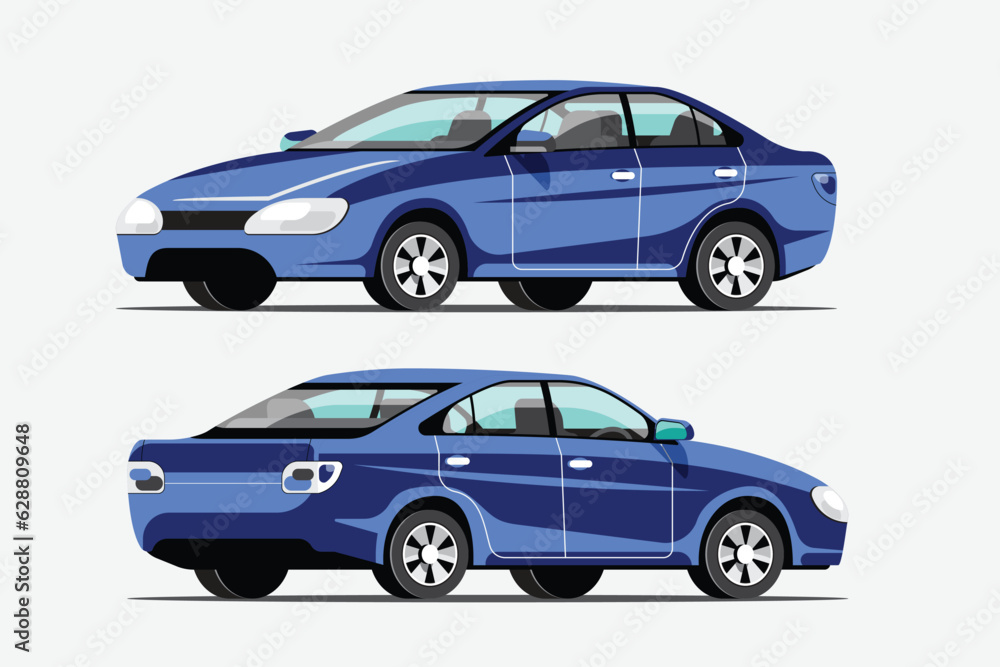 Car Vector illustration with blue color.