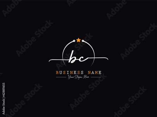 Monogram Alphabet Bc Letter Logo, Initial Signature Bc Logo Template