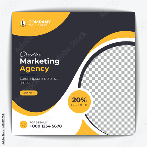 Corporate social media post and web banner template