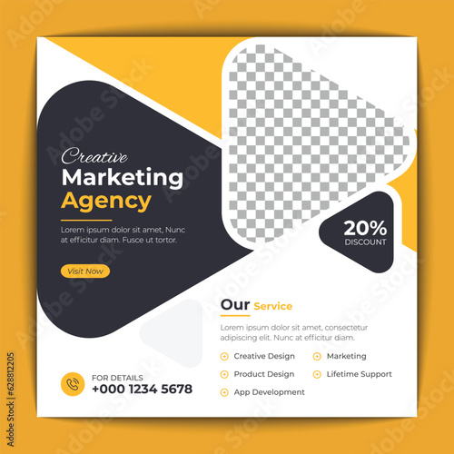 Corporate social media post and web banner template