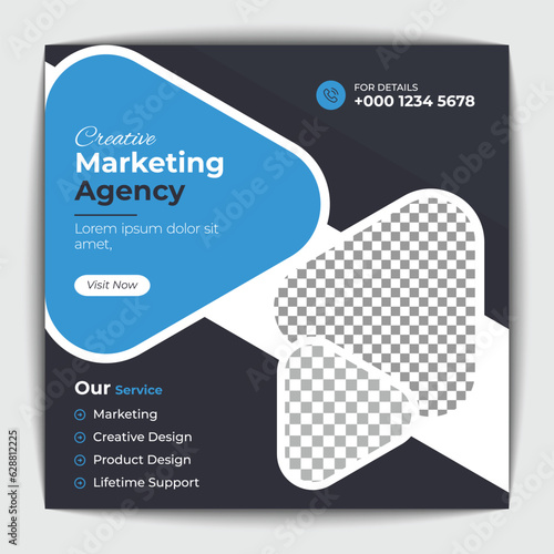 Corporate social media post and web banner template