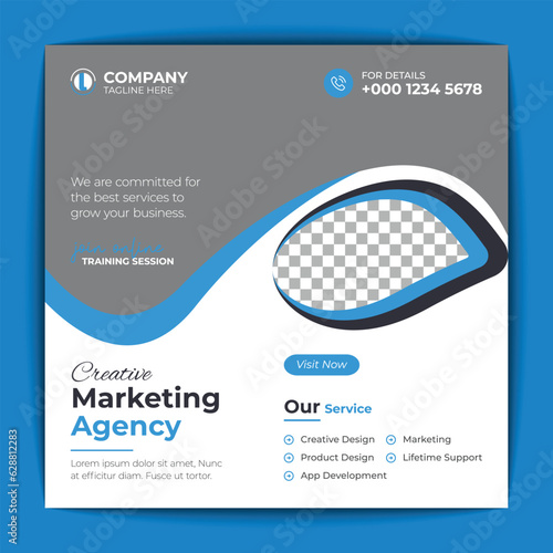 Corporate social media post and web banner template
