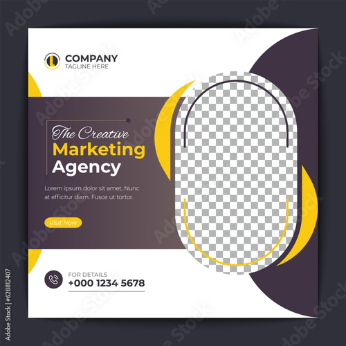 Corporate social media post and web banner template