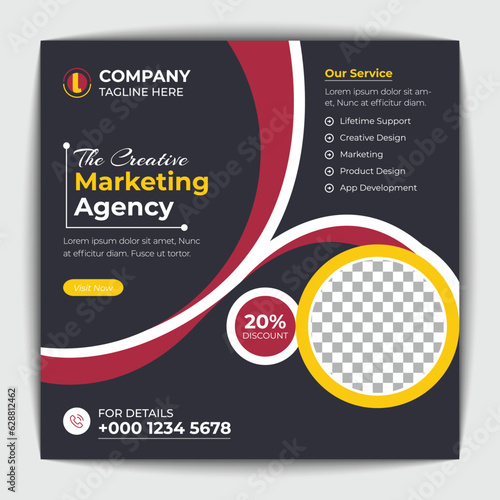 Corporate social media post and web banner template