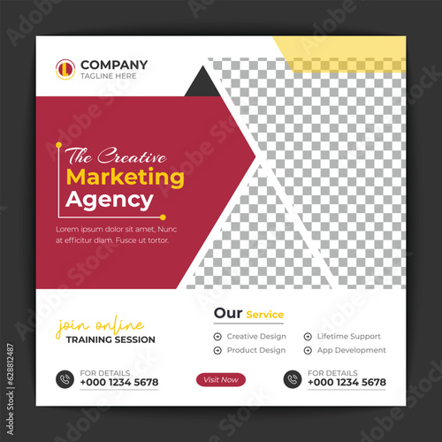 Corporate social media post and web banner template
