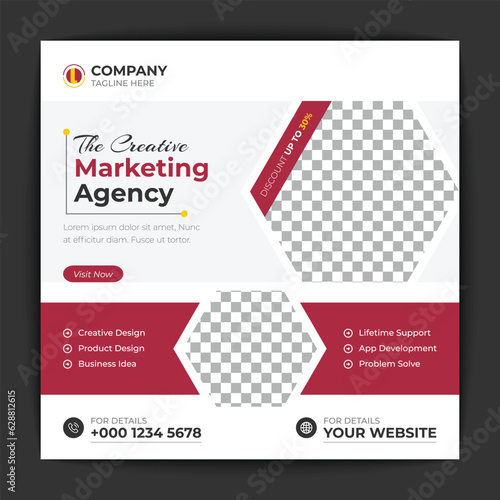 Corporate social media post and web banner template
