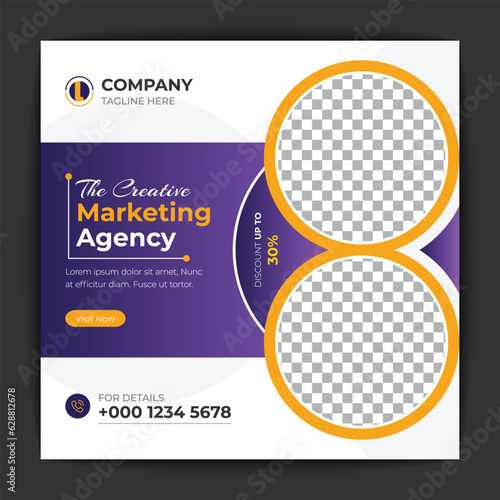 Corporate social media post and web banner template