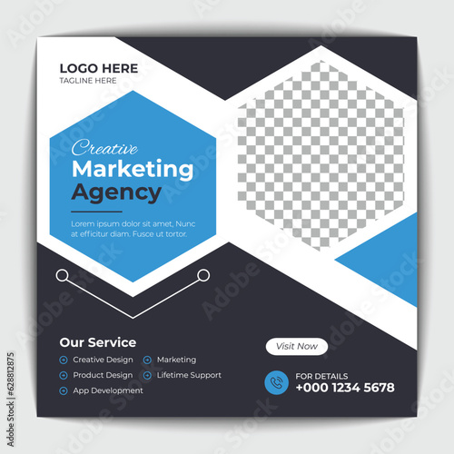 Corporate social media post and web banner template