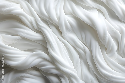 Photo realistic simple white soft velvet drapery texture created with Generative AI technology