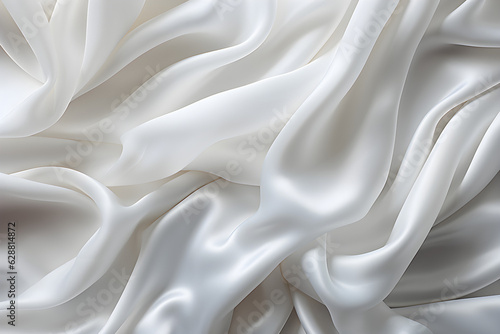 Photo realistic simple white soft velvet drapery texture created with Generative AI technology
