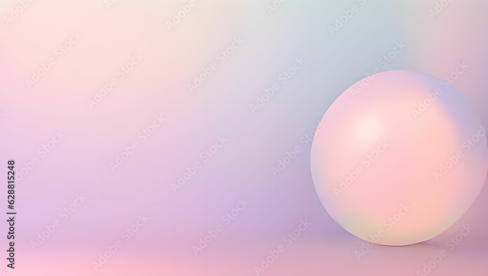 Pastel color illustration background design, light and purple, and rainbow light. ball- Generative AI
