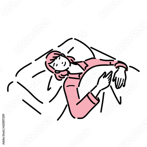ぐっすり安眠している女性
