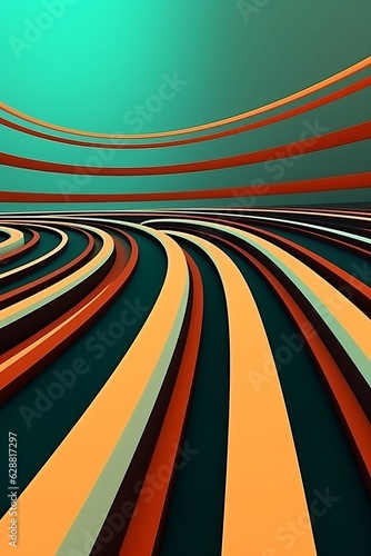 Retro Futuristic 3D Abstract Background