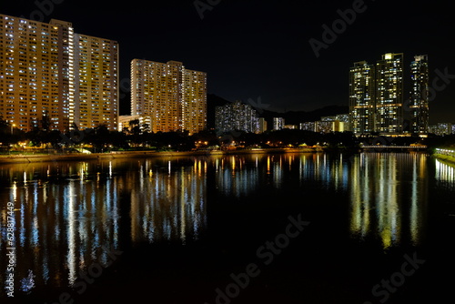 city skyline at night