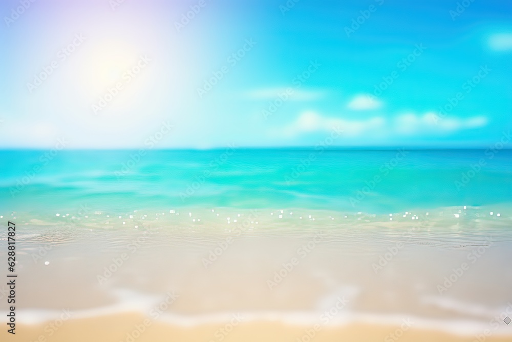 Natural blurred defocused background for concept summer beach and blue sea