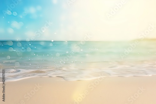 Natural blurred defocused background for concept summer beach and blue sea