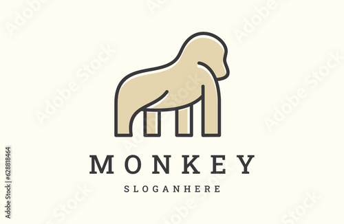 monkey vector logo design. logo template