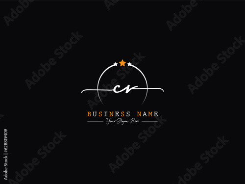 Apparel Signature Cv Logo Letter, Luxury Cv vc Logo Icon Vector Art