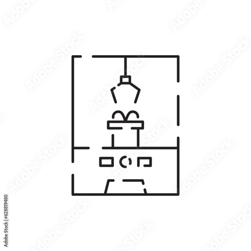 Theme amusement park sing. Thin line art icons. roller coaster and festival fun. Linear style illustrations isolated on white