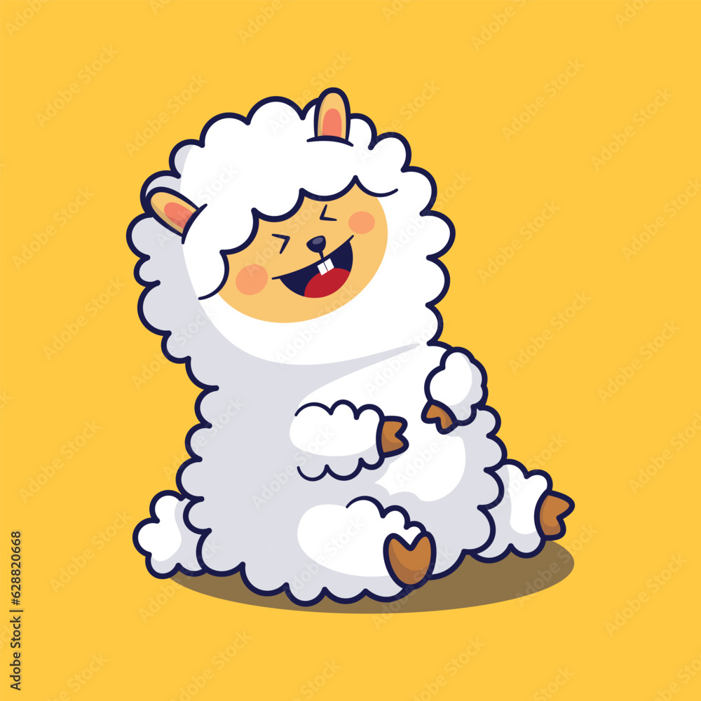 alpaca llama laught cartoon vector animal illustration alpaca llama laught cartoon vector animal illustration