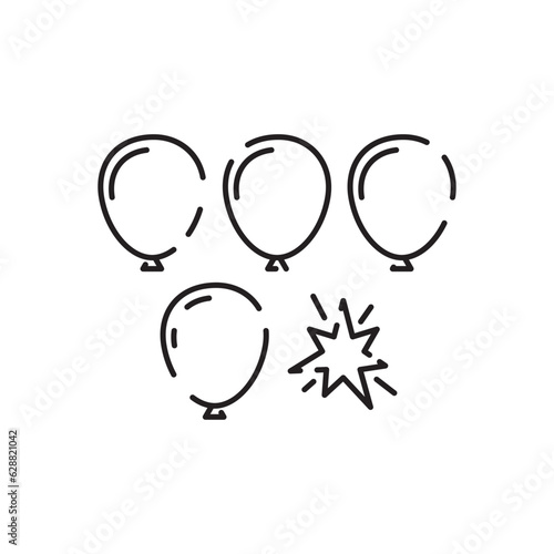 Amusement park line icon vector. Park with ferris wheel, circus, carousel, roller coaster attractions. Festival fun. isolated contour symbol black illustration