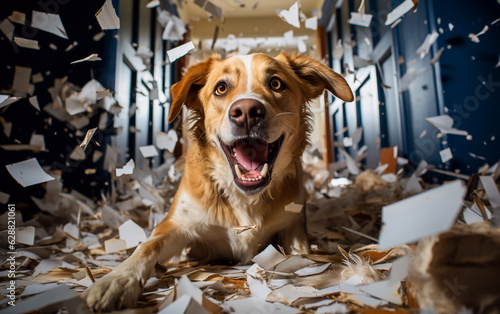 Dog making a big mess