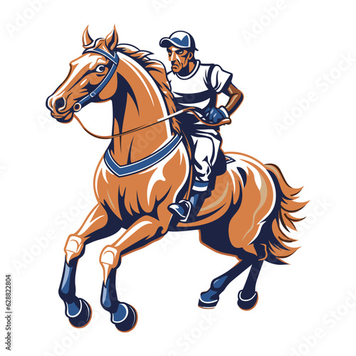 A  Polo Player mascot Vector Illustration