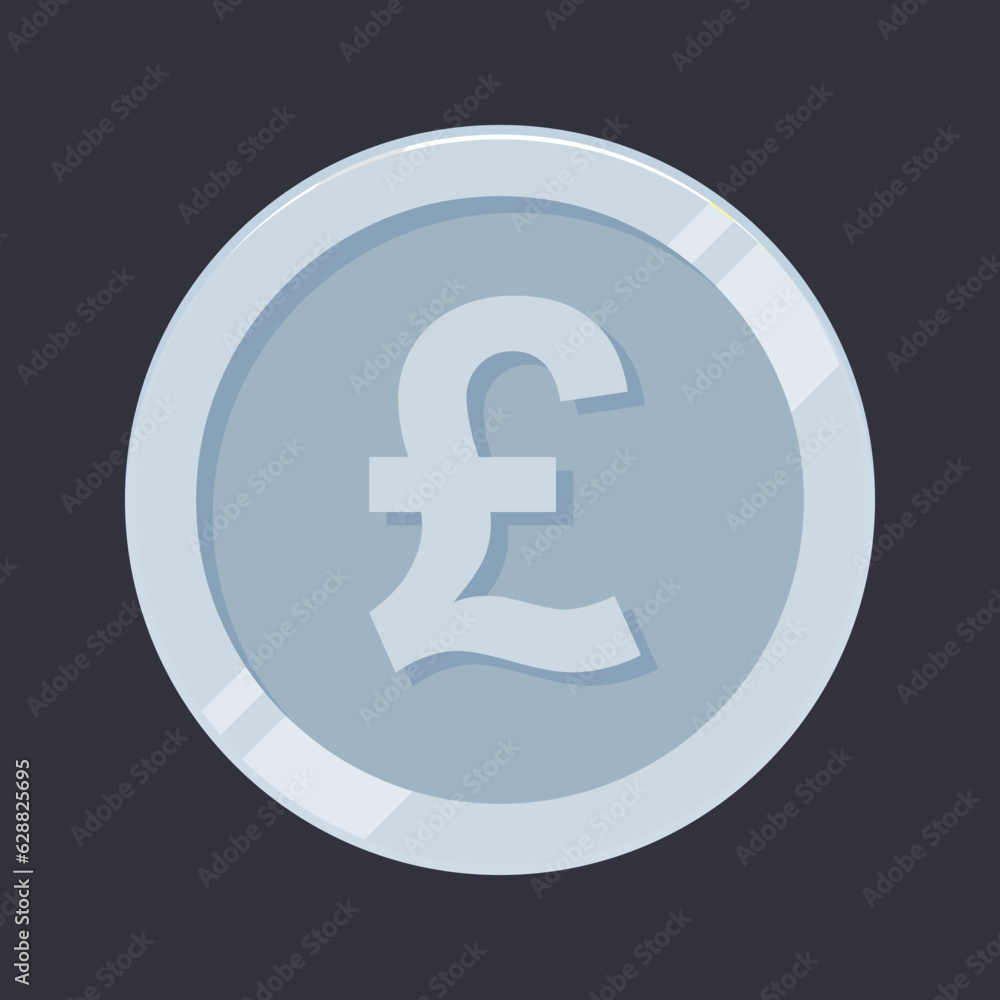 Pound Sterling Silver Coin GBP Money Vector Pound Sterling Silver Coin GBP Money Vector