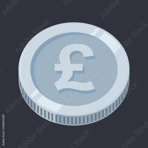 Pound Sterling Coin Silver Money GBP Vector