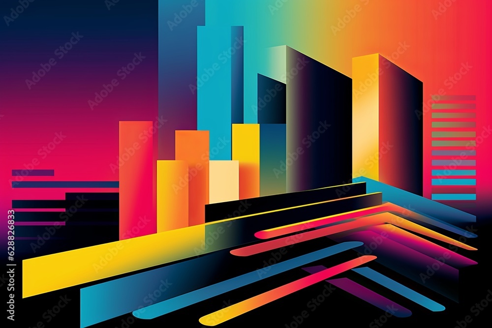 Fototapeta premium Simple Urban Architecture Minimalist Background Design