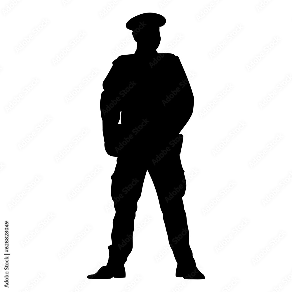 Security guard silhouette. vector illustration