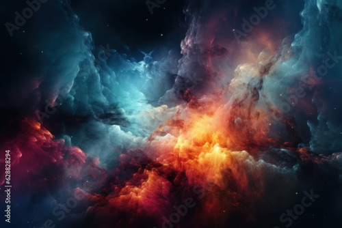 Abstract cosmic background, created with Generative AI technology © Artem