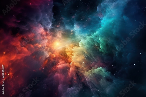 Abstract cosmic background, created with Generative AI technology