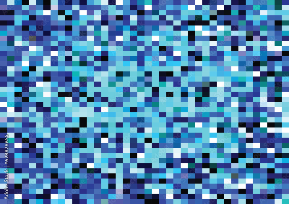Abstract pixels pattern. geometric shapes mosaic background, blue color gradient. vector illustration template for wallpaper, wrapping paper, webbanner, website, poster.