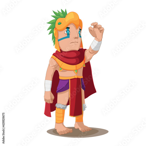 Aztec Priest Traditional Illus Tration Character Vector photo