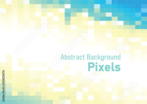 Abstract pixels disintegrate pattern, geometric mosaic background, green color gradient, vector illustration template for wallpaper, wrapping paper, web banner, website, poster.