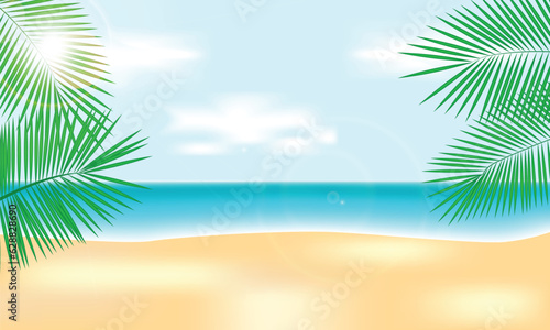 Sunny Summer Vacation Beach Background