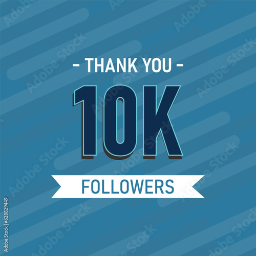 Vector free vector social media 10k followers or 10000 subscribers thank you banner| Social media banner| Free Download| Blue banner
