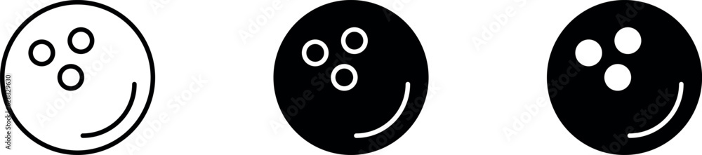 Bowling ball different style icons collection set. Vector ilustration Bowling ball different style icons collection set. Vector ilustration