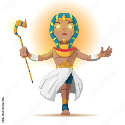 King Pharaoh Cartoon Characters Stand Pose Vector