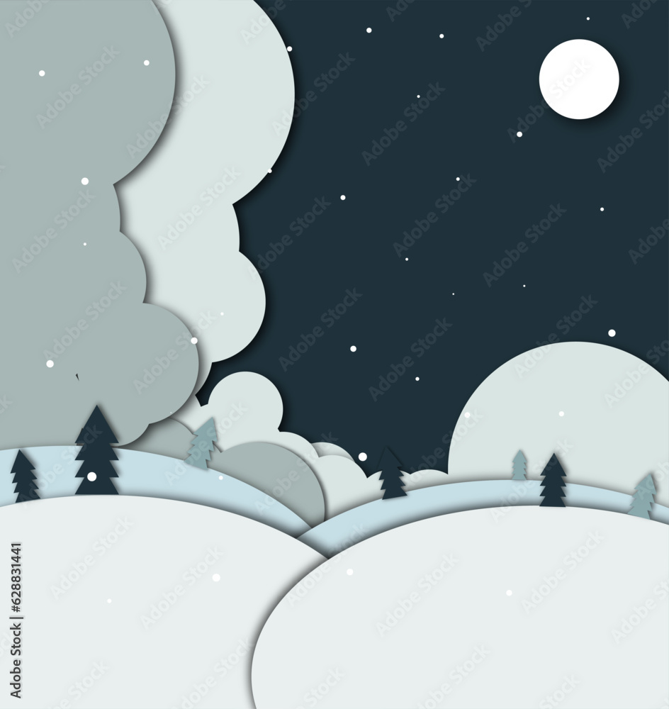 Naklejka premium Winter Wonderland: An atmospheric season's backdrop ❄️🌌 #WinterVibes