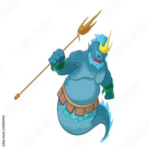 Sea Monster Cartoon Character Isolate Vector