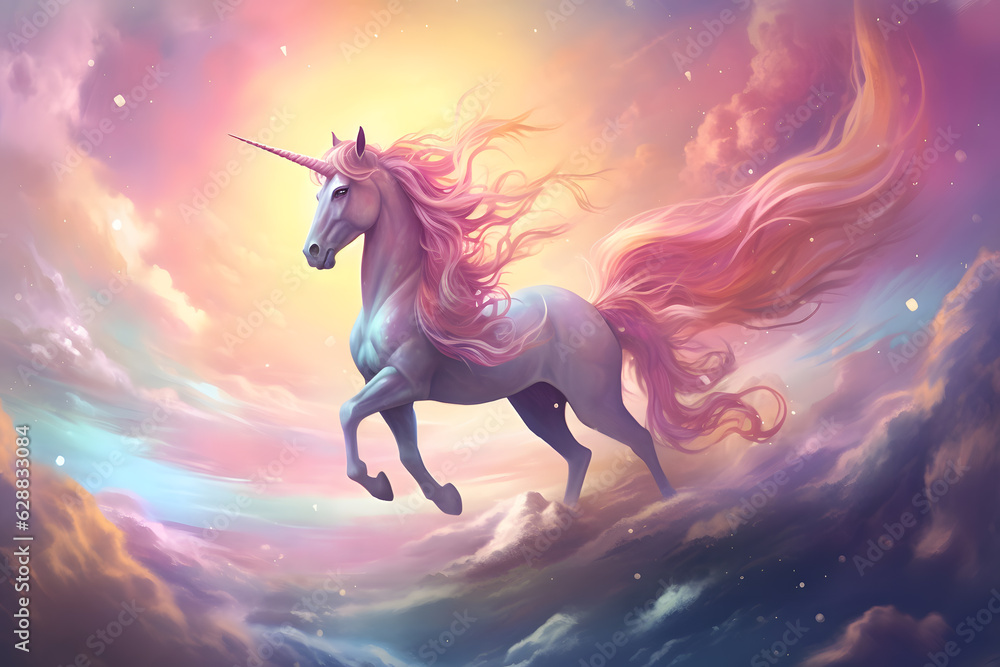 unicorn on pastle sky unicorn on pastle sky