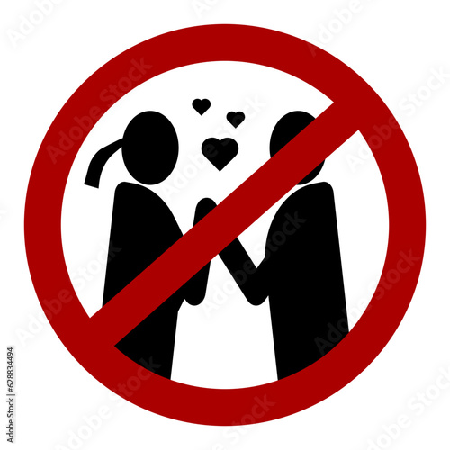 "No public display of affection" icon
