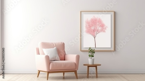 interior poster mock living room armchair  generative ai