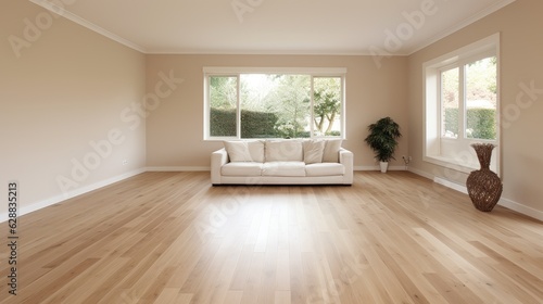 Wallpaper Mural interior spacious empty refurbished living room, generative ai Torontodigital.ca