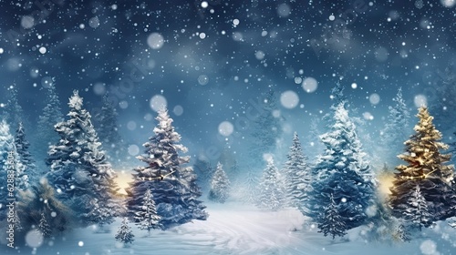 decorated Christmas tree under snow © neirfy